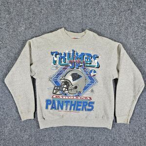 Rare 1992 USA Carolina Panthers x Thumbs Up Graphic Sweatshirt Gray Men's Size L